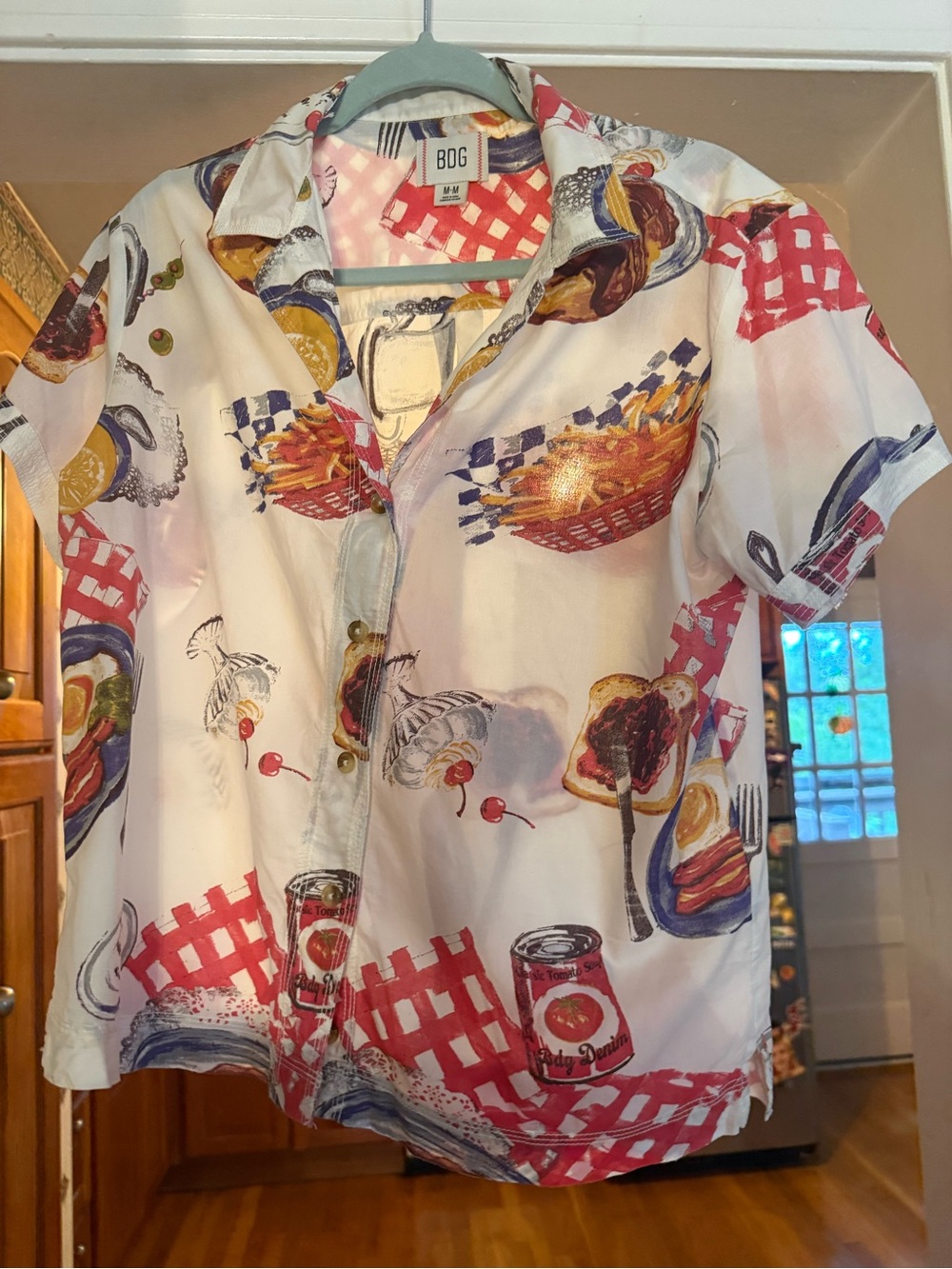 BDG Kids White Short-Sleeve Breakfast Print Shirt
